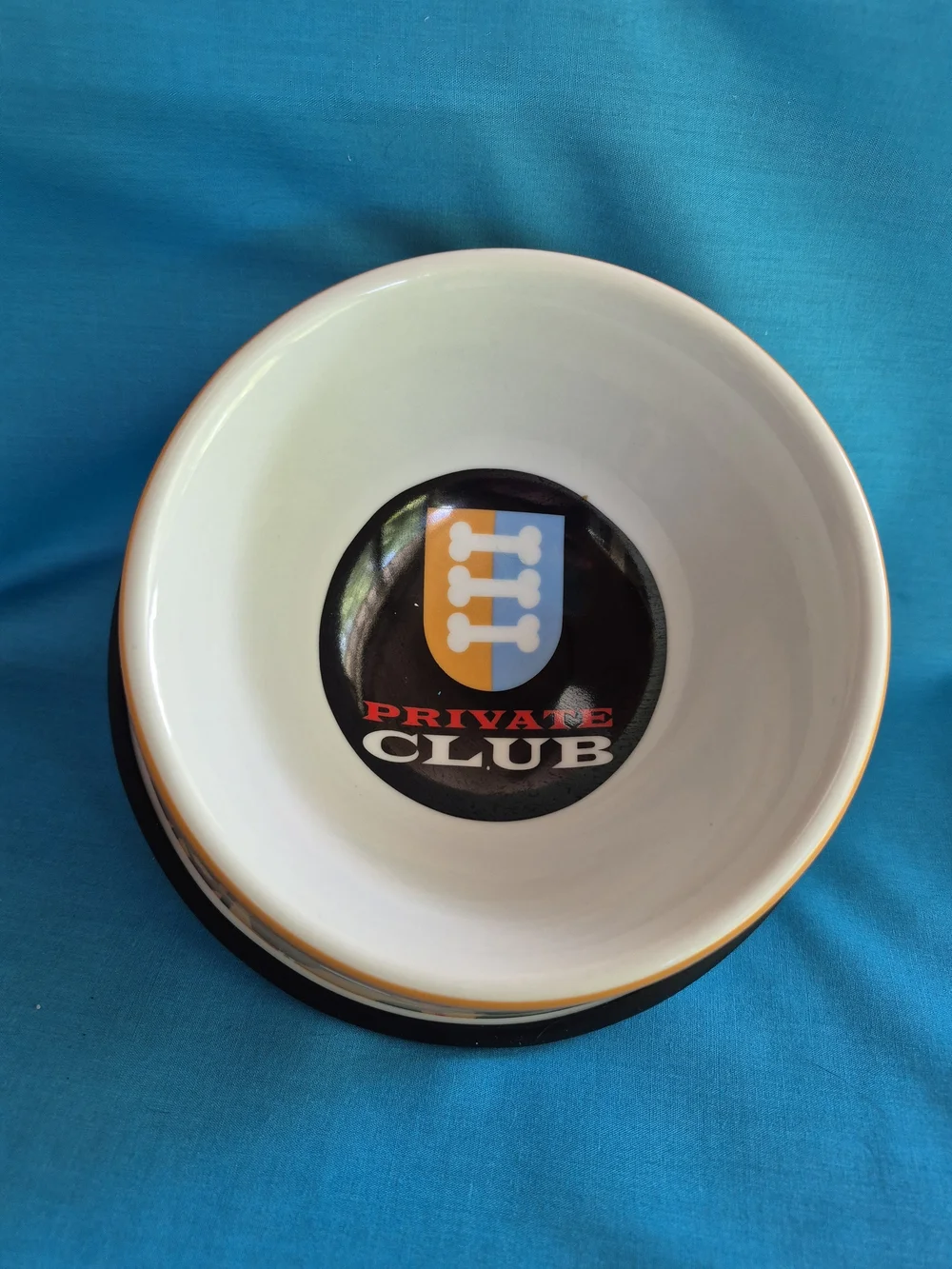 Private Club Dog Bowl Stoneware Non Slip Ring Water Food by Julien Chung
